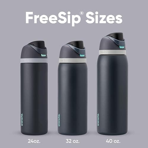 Owala FreeSip Insulated Stainless Steel Water Bottle with Straw for Sports and Travel, BPA-Free, 32oz, Foggy Tide thumbnail 6