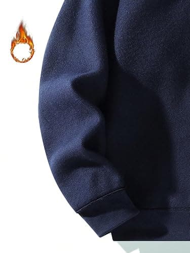 QJQ Men's Quarter Zip Up Hoodie Long Sleeve Drop Shoulder Fleece Sweatshirt Casual Pullover Hoodies Streetwear thumbnail 4