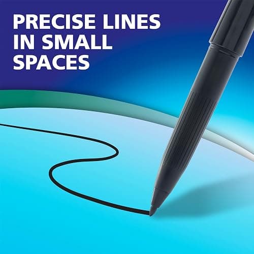 EXPO Wet Erase Markers, Semi-Permanent, Black, Ultra Fine Tip, 12 Count - For Writing on Glass, Whiteboards, Mirrors, Calendar, Labeling, Organizing thumbnail 9