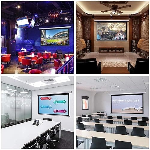 Kshioe Motorized Projector Screen with Remote Control, No Wrinkles, Without Dents, HD Screen, for Home Theater Office Classroom TV Usage (92inch 16:9) thumbnail 7