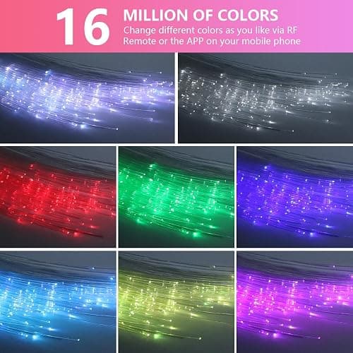 16W Car Home Starlight Headliner Kit, Twinkle & Sound Activate RGBW Fiber Optic Lights with APP & Remote Control, Star Lights for Ceiling Decoration, 300 pcs 9.8ft thumbnail 2
