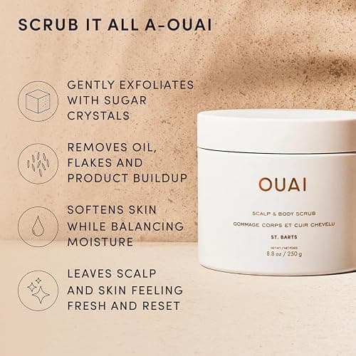 OUAI Scalp & Body Scrub, St. Barts - Exfoliating Body Scrub with Sugar & Coconut Oil Blend for Smooth, Moisturized Skin - Gentle Scalp Exfoliator for Removing Product Build Up (8.8 Oz) thumbnail 3