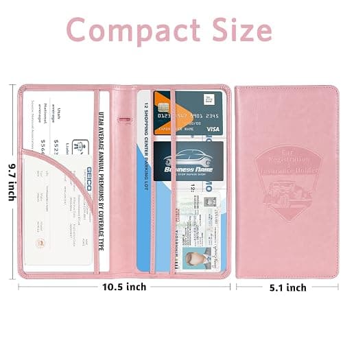 CoBak Car Registration and Insurance Holder - Vehicle Glove Box Car Organizer, Auto Truck Comparment Accessories Case with Magnetic Closure for Essential Document, Driver License, Cards thumbnail 5