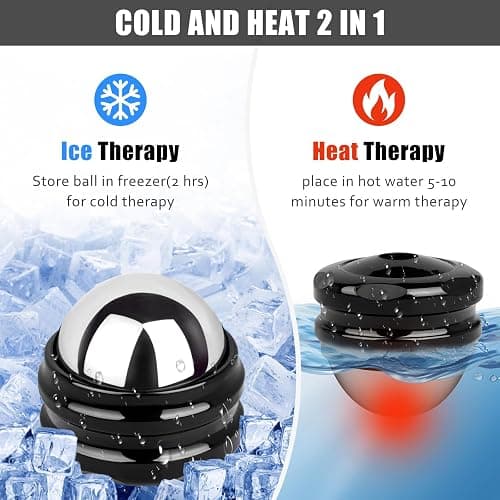 Stainless Steel Massage Roller Ball - Ice Therapy for Muscle Pain Relief, Sore Muscles, and Tension Alleviation Cold & Hot Therapy for Back, Shoulders, Legs, and Calves Myofascial Release Tool thumbnail 4