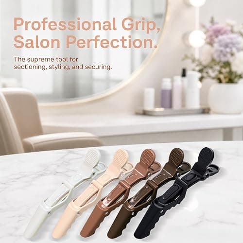 30 Pack Alligator Hair Clips, Sectioning Clips for Salon Coloring, Cutting & Styling, Durable Plastic Barber Hairdressing Tools, Strong Grip Crocodile Clips for Women Men Kids (Multicolored) thumbnail 6