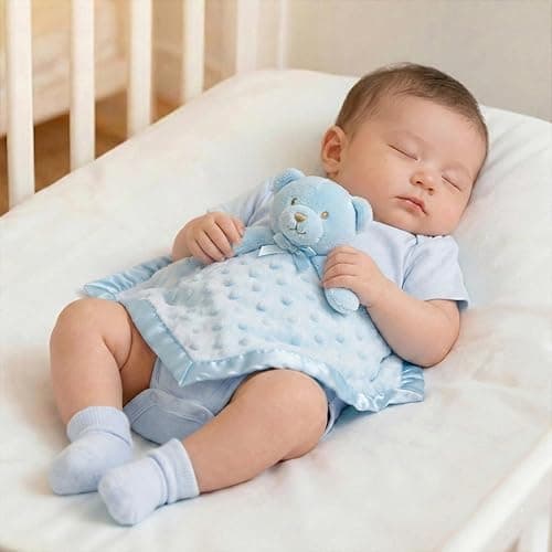 Pro Goleem Teddy Bear Lovey Baby Security Blanket for Boys and Girls Unisex Soft Lovie Baby Gifts for Newborn Toddler Snuggle Toy Stuffed Animal Blue 16 Inch thumbnail 8