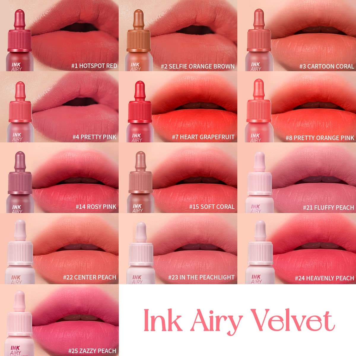 Peripera Ink Airy Velvet 0.14 Ounce 03 Cartoon Coral (NEW) thumbnail 5