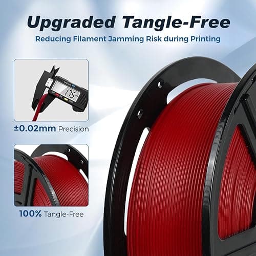FLASHFORGE Rapid PLA Filament 1.75mm Ruby Red, 500mm/s High Speed Printing, 3D Printer Filament 1kg Spool, Dimensional Accuracy +/- 0.02mm, Enjoy Exceptional Print Quality thumbnail 5