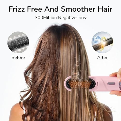 Go Brush Pro 2025 Hair Straightener Brush 300 Million Negative Ionic Portable Cordless Hair Straightener for Women with 4 Temps Fast Heating MCH Ceramic Coating Smooth Frizz - Free Hair Gift for Women thumbnail 3