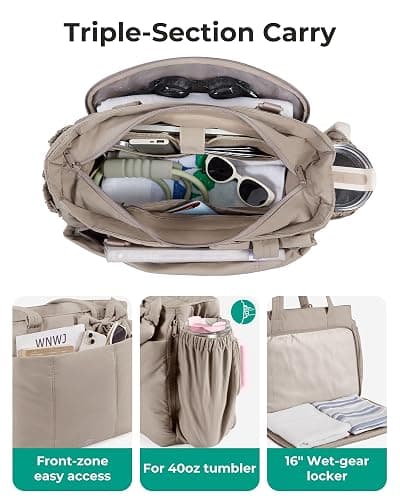 BAGAMSRT Crush Bow Tote Bag for Women, Large Work Tote with 40oz Tumbler, Puffer Travel Tote Bag for Work, Yoga, Gym | For Mom, Diaper, Large Capacity, Everyday Bag thumbnail 7