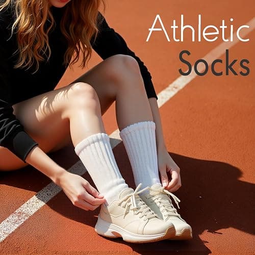HONGTEYA Crew Socks for Women Cozy Cotton Slouchy Athletic Socks Slouch Boot Calf Workout Socks Size 5-11 thumbnail 4