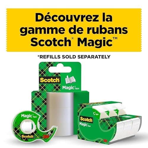Scotch Magic Tape, Rouleaux de Ruban Adhésif Transparent avec Dévidoir, Lot de 3, Ruban de 19mm x 7.5m - Idéal pour le Bureau et l'École thumbnail 11