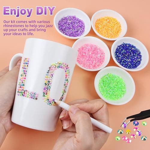 50000Pcs 40 Colors Resin Jelly Rhinestones for Bedazzling, 3mm Multicolor Flatback Gems for Crafting, Bedazzler Kit with 3Pcs 10ml B7000 Glue for Clothes Book Shoes Nails Art Makeup thumbnail 3