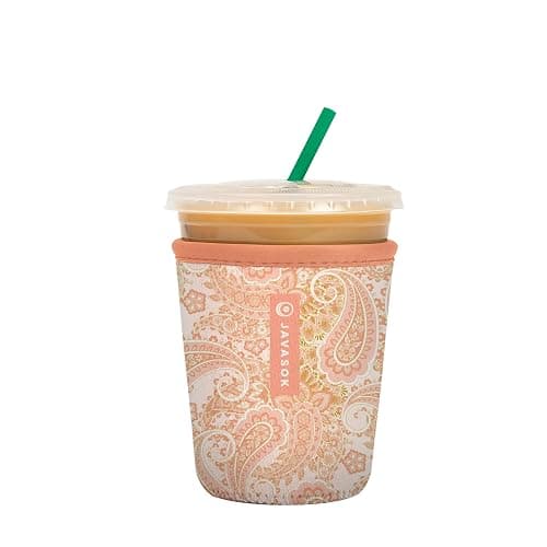 Sok It JavaSok Iced Coffee & Cold Soda Insulated Neoprene Cup Sleeve (Paisley Dreams, Small: 16-20oz) - Image 1