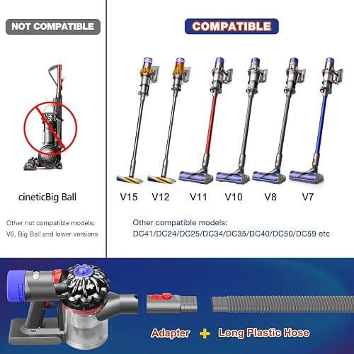 Sealegend Dryer Vacuum Hose Attachment Dryer Vent Cleaner Kit Lint Brush | Compatible with Dyson V7 V8 V10 V11 V15 V15s Gen5 Cordless Vacuum,Dryer Lint Vacuum Attachment, Flexible Lint Remover Brush thumbnail 5