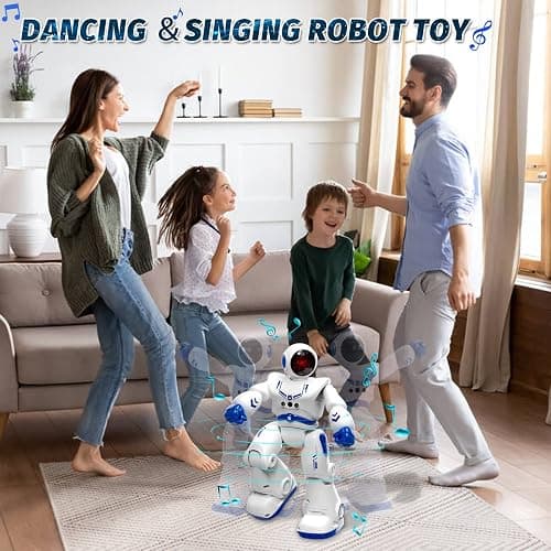 Robot Toys for Kids, Remote Control Robot Kits with RC Smart Gesture Sensing Educational Christmas Birthday Gifts for 4 5 6 7 8 9 10 11 12 Years Old Boys Girls, White thumbnail 2