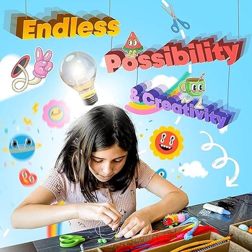 zycBernoi 3000+ Pcs Arts and Crafts Supplies for Kids - Kids Craft kit for Boys & Girls - Craft Box Gift for Ages 4-6, 6-8, 8-12 - Pink thumbnail 7
