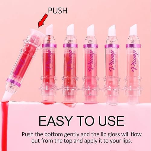 Erinde Lip Plumper Gloss, Natural Spicy Lip Plumping Booster, Ultra-Hydrating & Nourishing Plump Lip Plumper, Glossy Finish Fuller Lip Plumping Oil for Women Girls, 01# thumbnail 4