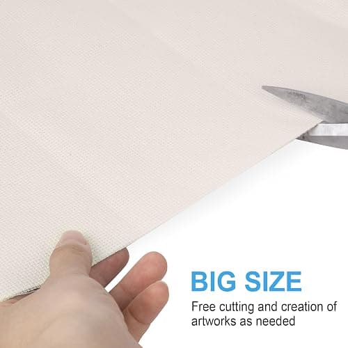 Cross Stitch Fabric 14 Count Aida Cloth 28 x 19 Inch Large Size Classic Reserve Cross Stitch Supplies Embroidery Fabric for Home DIY Craft Decoration Handmade, Light Beige thumbnail 6