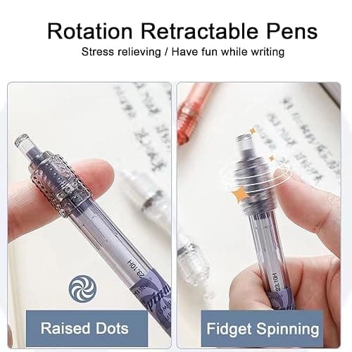 Archic Retractable Black Gel Ink Pen Rotary Ballpoint Pens Fine 0.5mm Pack of 6 Colors thumbnail 3