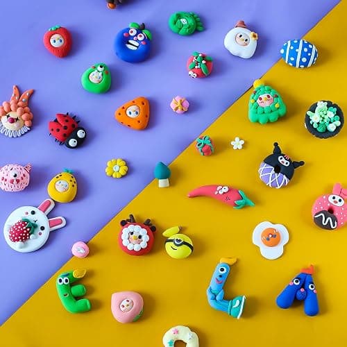 ifergoo Air Dry Clay, 50 Colors Magic Foam DIY Molding Clay for Slime | Slime add ins & Supplies, Soft & Non-Sticky, Easy to use, School Projects, Great Toys Gift for Ages 3-12 Boys & Girls Kids thumbnail 4