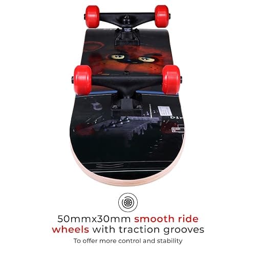 Skateboard with Printed Graphic Grip Tape - Great for Kids and Teens, Cruiser Skateboard with ABEC 5 Bearings, Durable Deck, Smooth Wheels thumbnail 3
