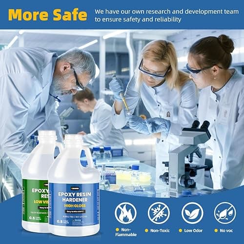 TAKIMO 1 Gallon Crystal Clear Resin Kit,No Bubble & Not Yellowing Epoxy Resin for Coating, Casting, Table Top,DIY, Bar Top, River Tables, Resin Art, Wood with High Gloss Finish thumbnail 3