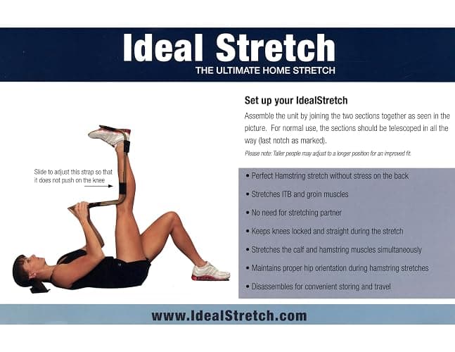 IdealStretch Original – Hamstring Stretcher, Lower Back Stretcher, Hip Stretcher, & Calf Stretcher - Knee Extension & Pain Relief thumbnail 8