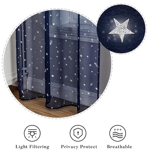 Semi Sheer Star Curtains thumbnail 7