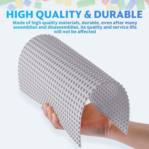 Pokiiulk Classic Baseplates Building Plates-Pack of 10 Large 10" x 10" Building Bricks Compatible with All Major Brands,Perfect STEM Gift for Builders Age 3+,Grey thumbnail 4