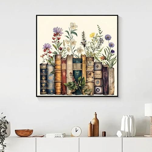 Yezavesu Book Diamond Art Kits for Adults Beginners 14x14 Inch | Book Flower Diamond Painting Kit, DIY 5D Full Round Drill Gem Art, Stress Relief Craft Kits, Home Wall Decor Gift thumbnail 2