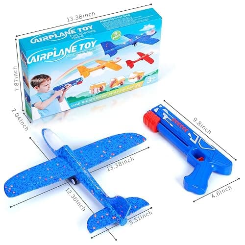 Winstico Boys Toys Age 4 5 6 7 8 9 Year Old Boy Gifts, Airplane Launcher Toy with 3 Pack Foam Glider Planes, Outdoor Garden Toys Birthday Present Gift for Kids Age 3 4 5 6 7 8 9 Year Old Boys thumbnail 2