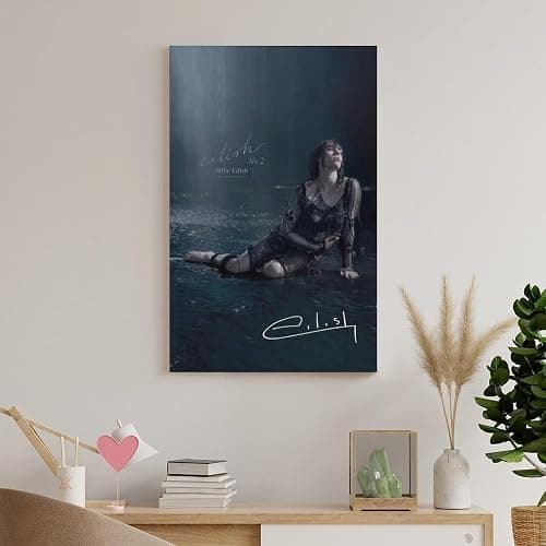 AHSKJHZZ Vintage Music Rap Singer Poster Billie Eilish Canvas Art Poster And Wall Art Picture Print Modern Family Bedroom Decor 16x24inch(40x60cm) thumbnail 8