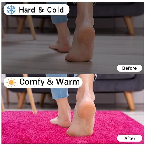 Rezutan Ultra Soft Fluffy Hot Pink Rugs,2x6 Feet Fluffy Shag Area Rugs for Living Room, Comfy Furry Rug for Girls Kids Baby Room Decor, Non Slip Nursery Modern Indoor Fuzzy Floor Bedside Carpet thumbnail 5