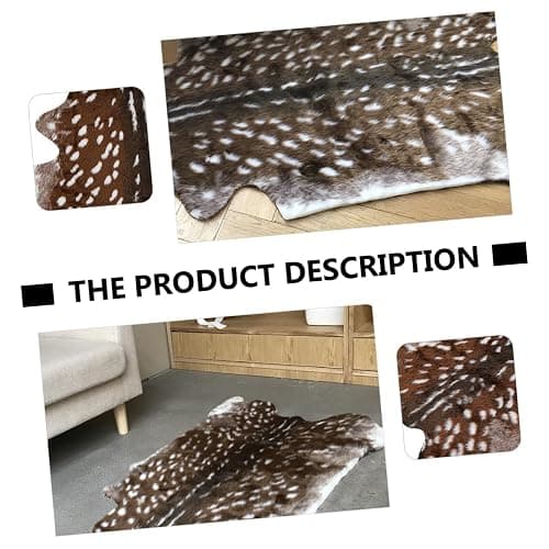 Artibetter Faux Deer Hide Rug: 110x90cm Plum Deer Area Rug – Non-slip Washable Animal Print Carpet for Bedroom, Living Room & Study thumbnail 8