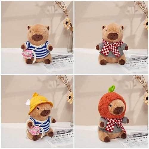 WESOPAN Capybara Plush Toy, Cute Stuffed Animals Kawaii Capibara Plush Pillow Christmas Birthday Easter Valentine's Day Gift for Kids Boys Girls (10 PCS) thumbnail 7