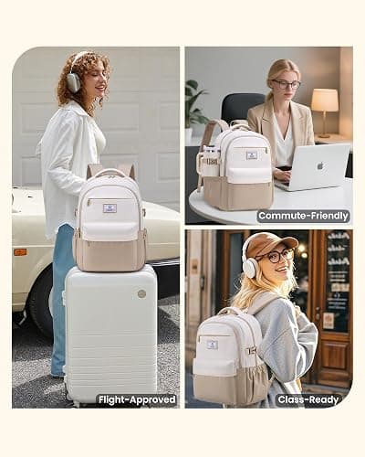 LOVEVOOK Laptop Backpack for Women & Teens, College Backpack Fits 15.6" Laptop, School Bookbag with 40oz Tumbler Buckle thumbnail 6