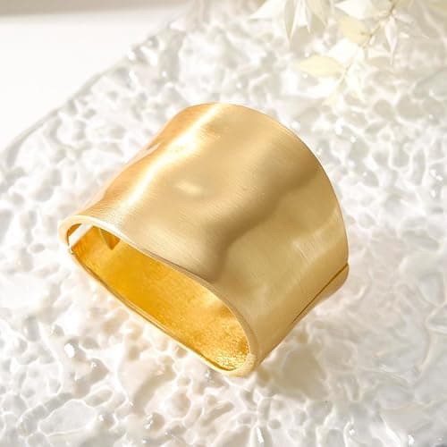 AYWFCBF Bangle Bracelets for Women | 14K Gold Plated Trendy Wide Bracelets | Hinged Arm Cuff Bangles Chunky Bracelet for Women thumbnail 4