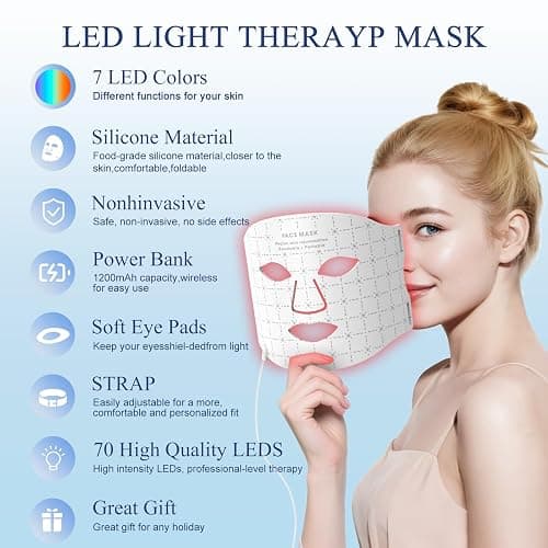 Fiogeo LED Light Therapy mask (FM-02, Red Light Therapy for Face, Red Light Mask, thumbnail 3