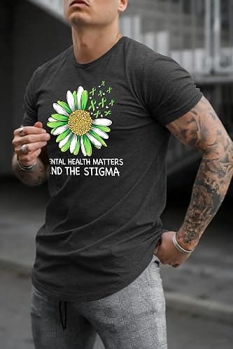 Mental Health Shirt for Men Mental Health Matters Awareness Shirts End The Stigma Short Sleeve Tees Tops thumbnail 4
