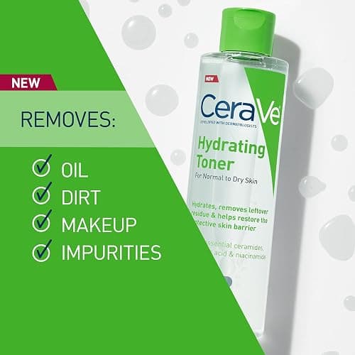 CeraVe Hydrating Toner for Face Non-Alcoholic with Hyaluronic Acid, Niacinamide, and Ceramides for Sensitive Dry Skin, Fragrance-Free Non Comedogenic, Full Size, 6.8 Fl Oz thumbnail 3