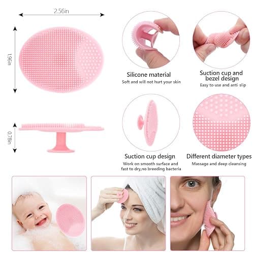 Silicone Face Scrubber, 2pcs Exfoliating Lip Brush, 2pcs Cleansing Brush,2pcs Face Mask Brush Exfoliator Blackhead Skin Care Tool - 6 Pieces Facial Tool thumbnail 4