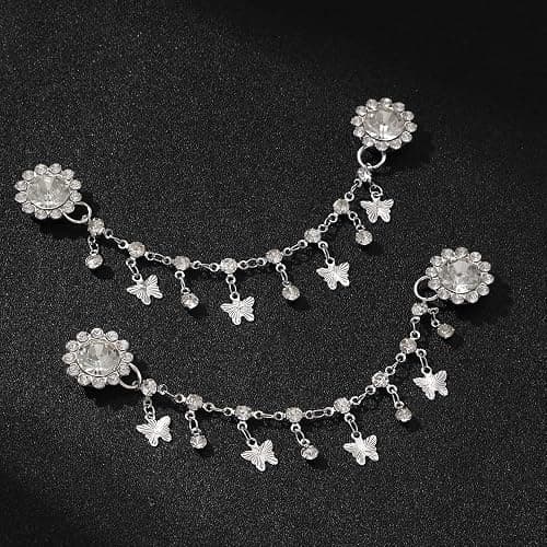 Rhinestone Bling Shoe Charms Designer Jewelry Accessories for Women Girls Luxury Rhinestone Butterfly Jewelry Shoe Decoration with Bling Girly Chains Fashion for Party Favors Birthday Gifts thumbnail 3