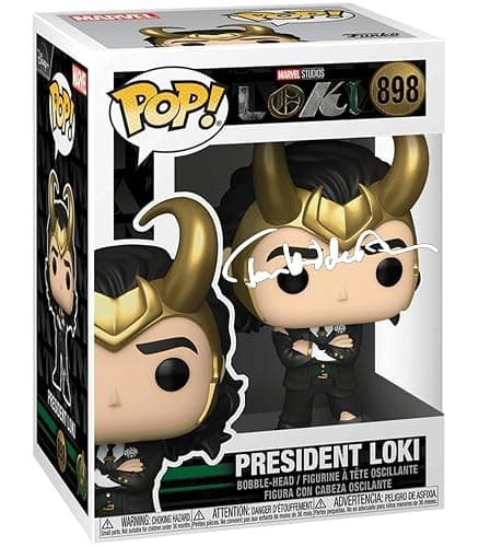 Tom Hiddleston Loki #898 President Facsimile Signed Reprint Laser Autographed Funko POP! TV Marvel Figurine with Protector Case - Image 1