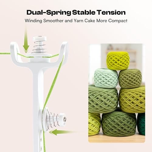 Caydo Yarn Winder, Mini Electric Yarn Winder, Automatic Yarn Cake Winder with Dual Tension Spring Stepless Speed, Compact 7oz Yarn Winder for Crocheting Yarn Spinner, Ideal for Crochet Enthusiasts thumbnail 3