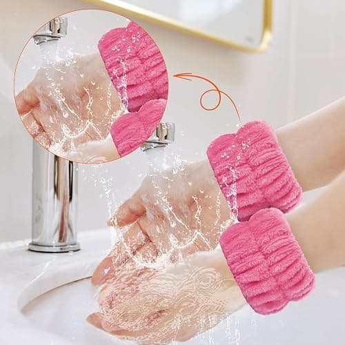 2pcs Wrist Bands for Washing Face Wash Wristbands Wrist Towels Arm Bands for Skincare Makeup Wrist Cuffs Spa Wrist Scrunchies thumbnail 3