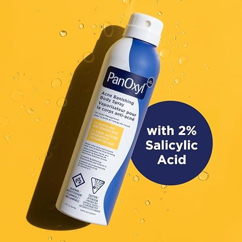 PanOxyl Acne Banishing Body Spray with 2% Salicylic Acid, Pimple Treatment to Help Clear Stubborn Breakouts, 360-Degree Spray Nozzle, Skin-Brightening Niacinamide, Vitamin C, Witch Hazel, Aloe, 170g thumbnail 3