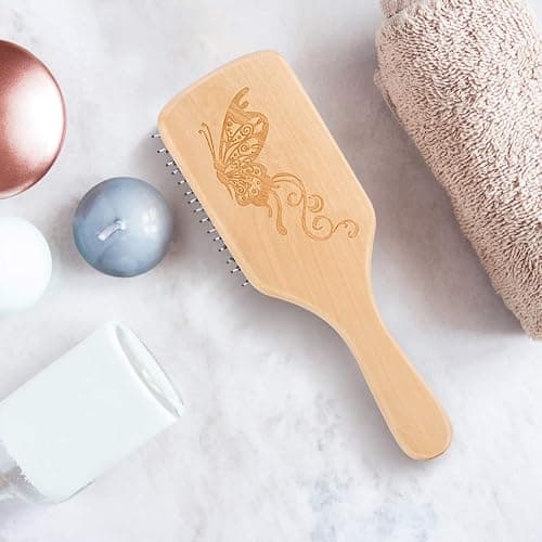 Hair Brush Boar Bristle Hairbrush for Thick Curly Thin Long Short Wet or Dry Hair Adds Shine and Makes Hair Smooth, Best Paddle Hair Brush for Men Women Kids thumbnail 9