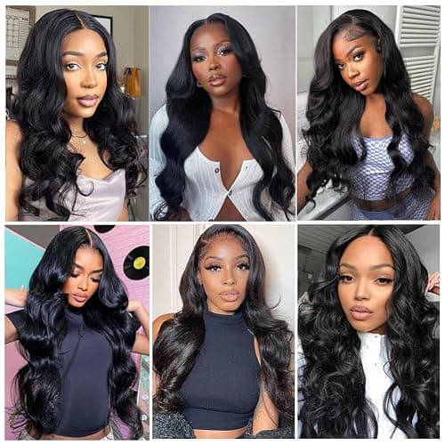 Bundles Human Hair Body Wave Bundles with Closure 100% Unprocessed Brazilian Virgin Human Hair Body Wave 3 Bundles with 4x4 Lace Closure Free Part for Black Women 16 18 20+14 inch thumbnail 6
