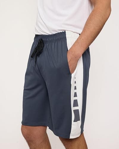 Real Essentials Men’s 5 Pack: 9" Dry-Fit Shorts – Athletic Gym, Workout, Basketball, Running, Casual Lounge Active Pockets thumbnail 3